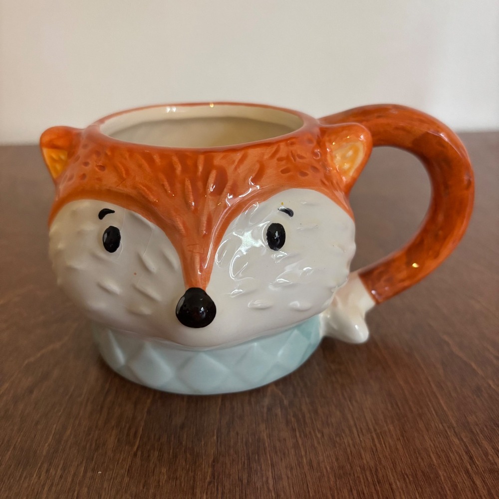 Earthenware Fox Mug Orange Excellent Novelty Nursery Animal Lover
